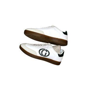 Guess White/Dark Green Borge Lace Up Low Top Preppy Casual Sneakers Size 11